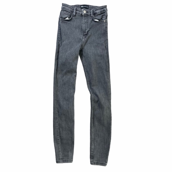 ZARA Gray Washed Skinny Jeans High Rise Size 2 EUC